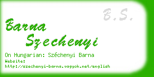 barna szechenyi business card