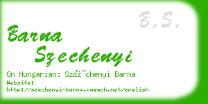 barna szechenyi business card
